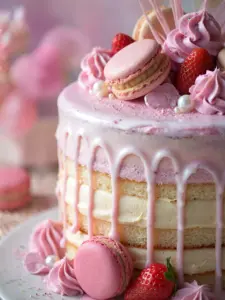 Pink Drip Cake