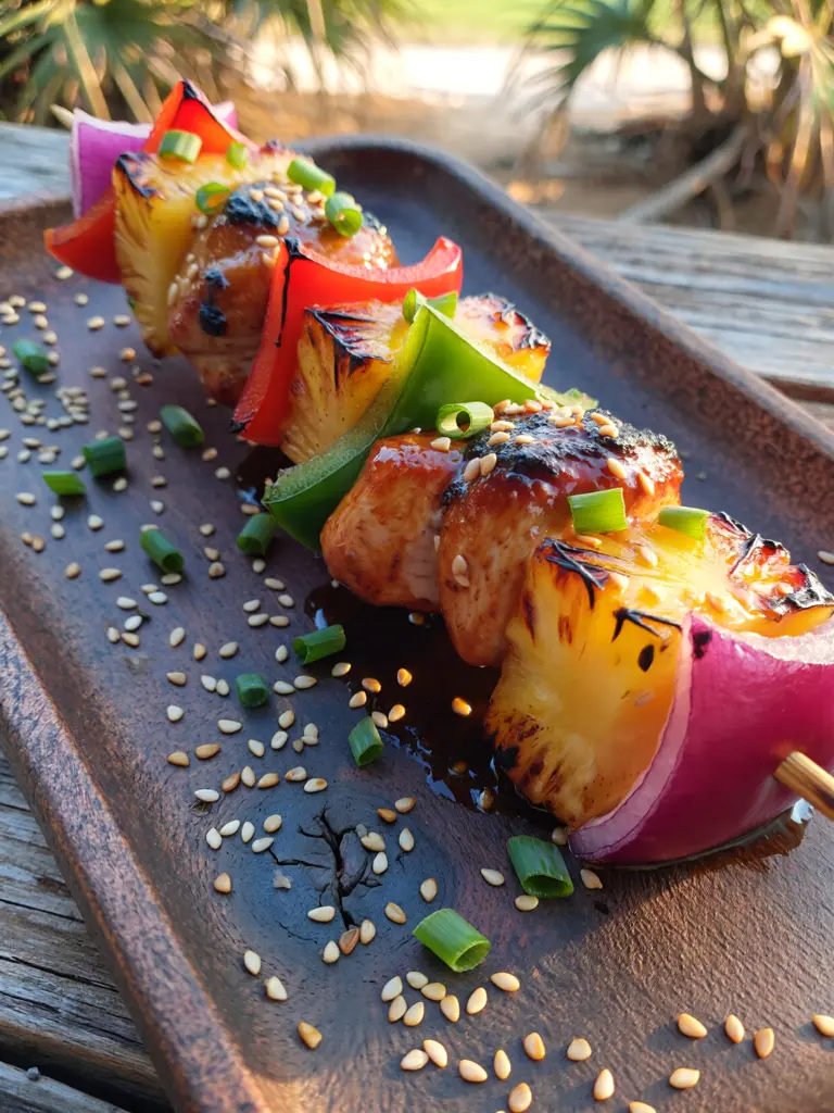 Hawaiian Chicken Teriyaki Skewers