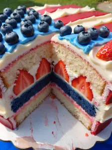 American Flag Layered Cake