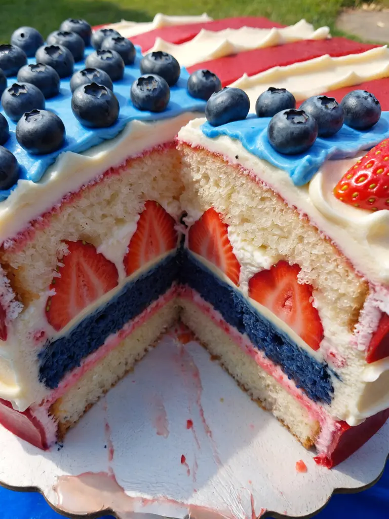 American Flag Layered Cake