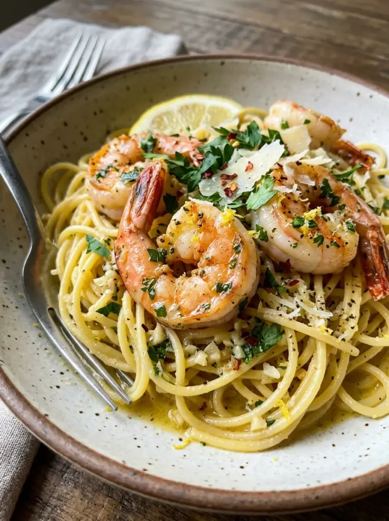 Lemon Garlic Shrimp Pasta