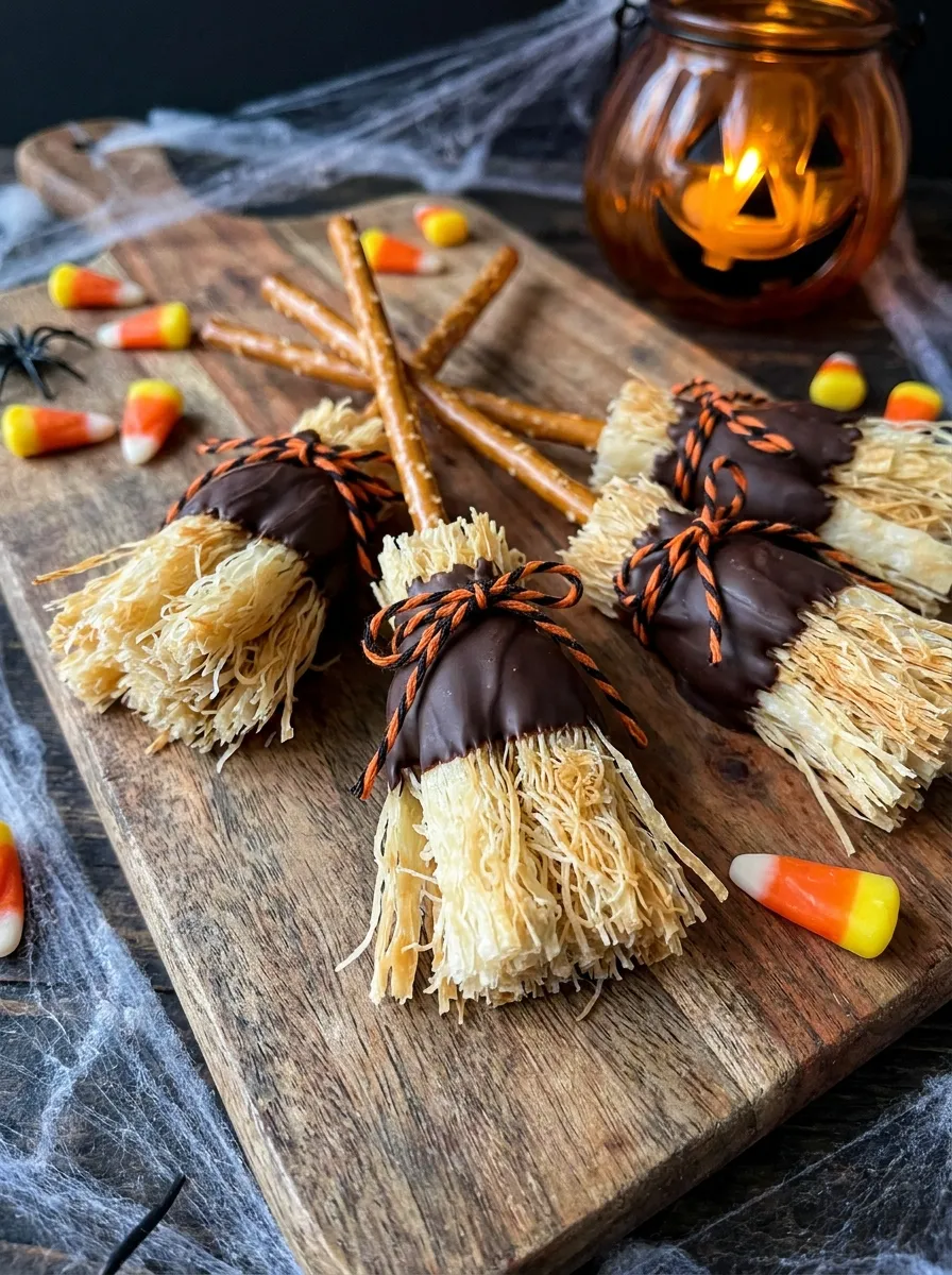 Spooky Pretzel Brooms