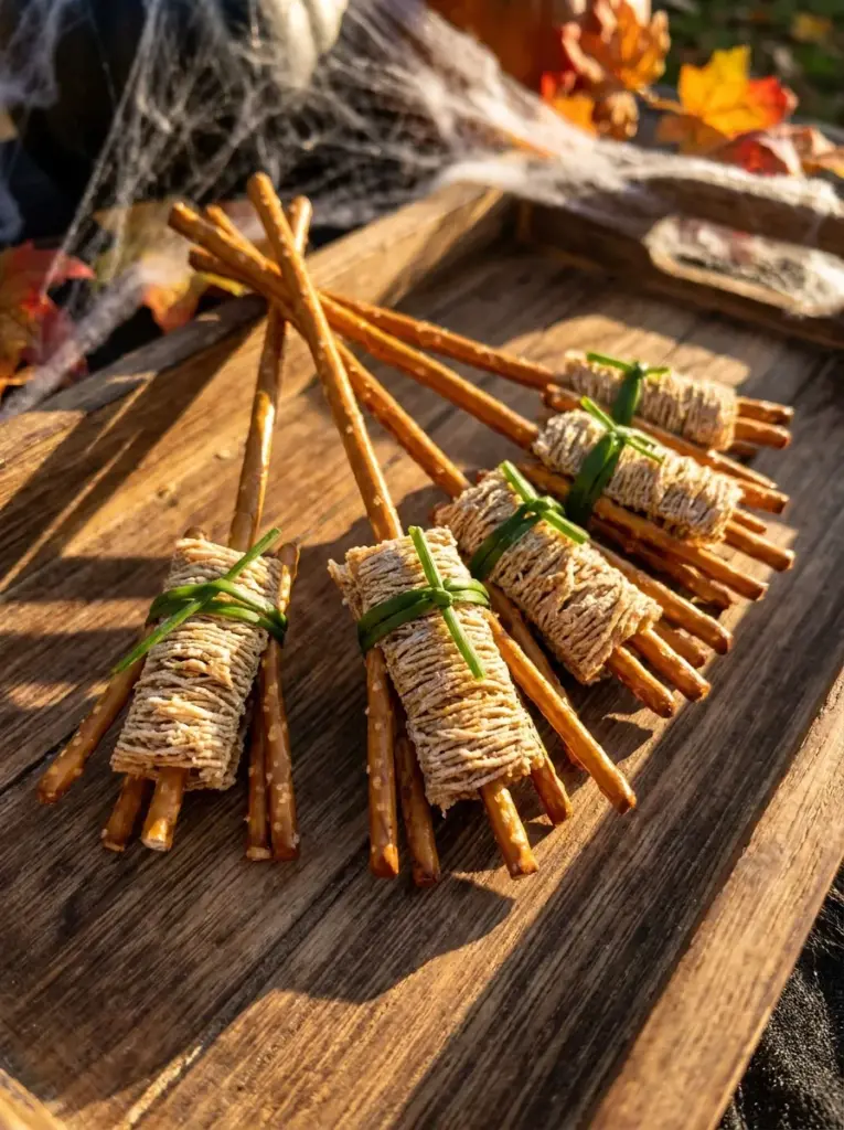 Spooky Pretzel Brooms